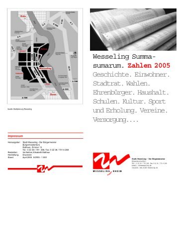 Wesseling Summa- sumarum. Zahlen 2005 ... - Stadt Wesseling