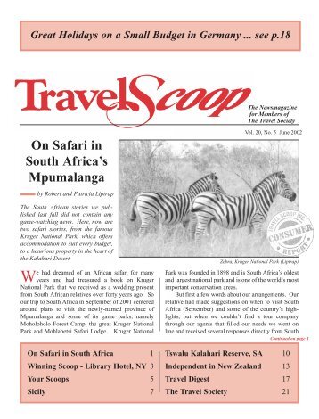 Vol. 20 No. 5 -June, 2002 â Mpumalanga - The Travel Society