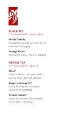 Sample Red Ginger Tea Menu - Oceania Cruises