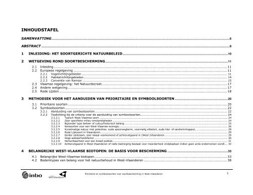 Prioritaire en symboolsoorten voor soortbescherming in West ...