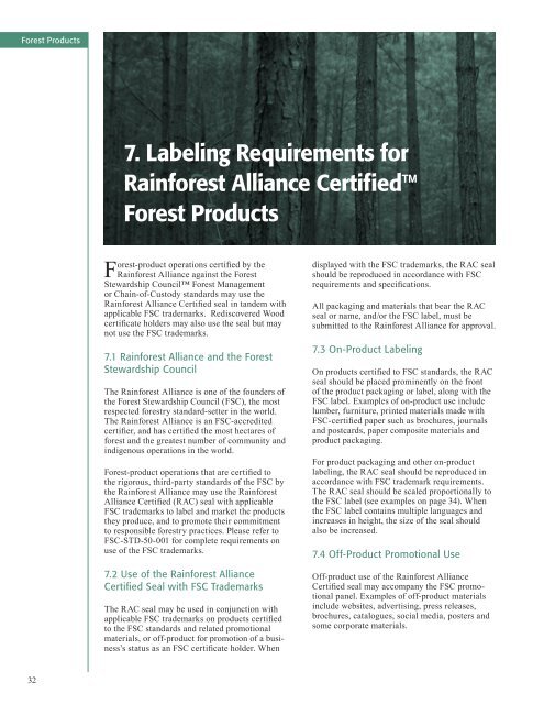 Use of Seal Guidelines - Rainforest Alliance