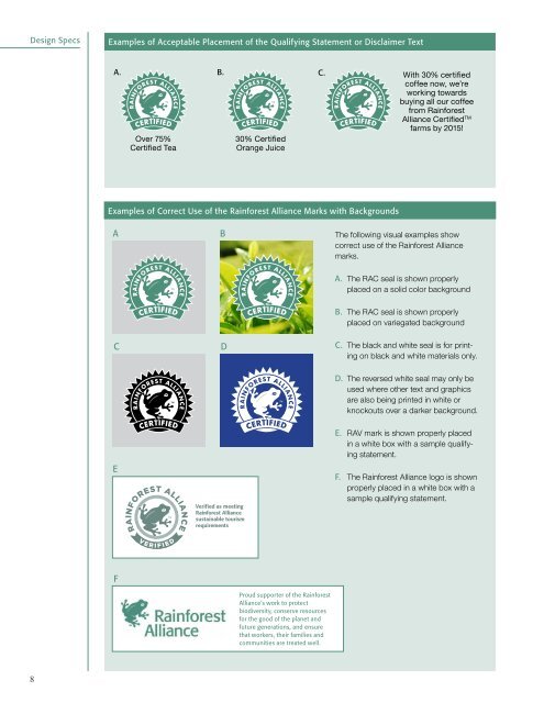 Use of Seal Guidelines - Rainforest Alliance