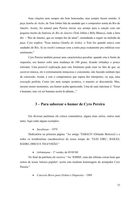 O Carinhoso de Cyro Pereira: Arranjo ou ComposiÃ§Ã£o? - ECA-USP