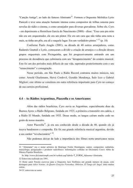 O Carinhoso de Cyro Pereira: Arranjo ou ComposiÃ§Ã£o? - ECA-USP