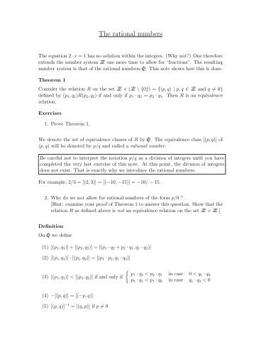 The rational numbers