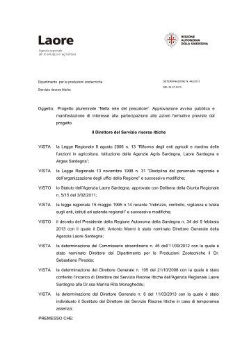 Determinazione n. 442/13 del 24 luglio 2013 [file .pdf] - Sardegna ...