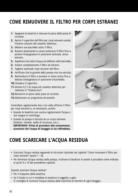 WHIRLPOOL AWE 6317 NON SCARICA