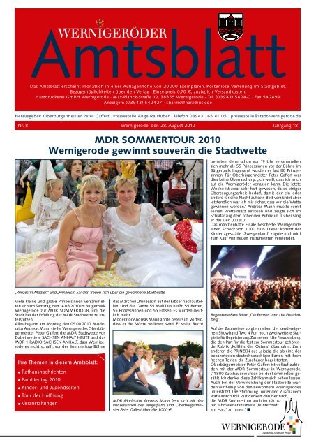 Amtsblatt_Stadt_Wernigerode_08_ 2010 - Stadt Wernigerode