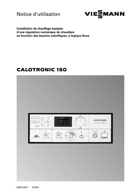 CALOTRONIC 150 Notice d'utilisation - Viessmann