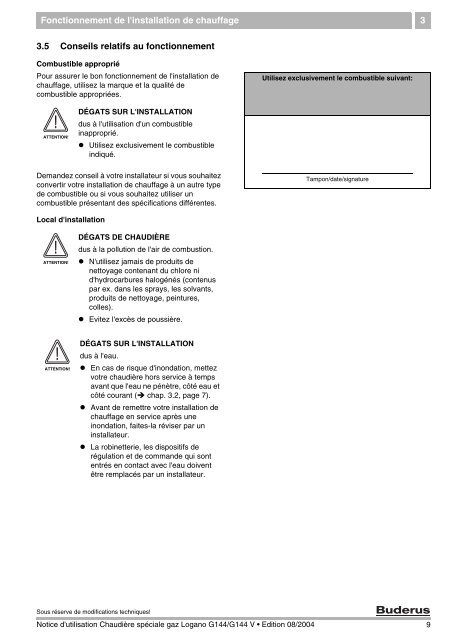 Notice d'utilisation - Buderus