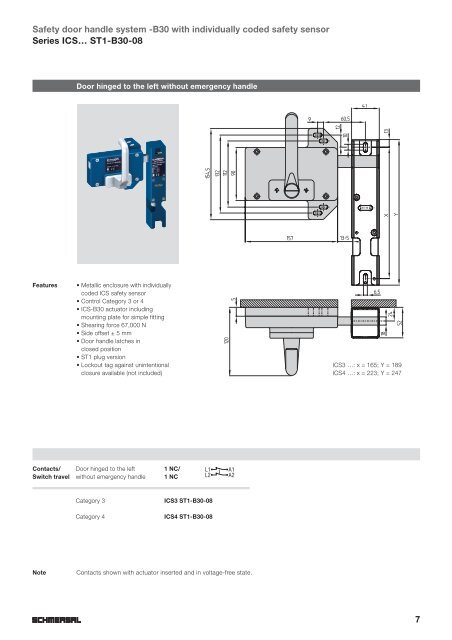 Safety door handle system ICS...-B30 with Safety sensor - Schmersal