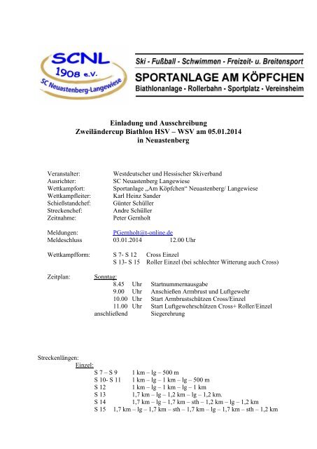 Einladung und Ausschreibung Zweiländercup Biathlon HSV – WSV ...