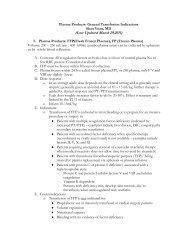 Indications for Plasma Products and Cryoprecipitate