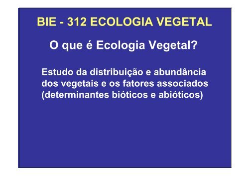 Vegetação na escala global e fatores determinantes