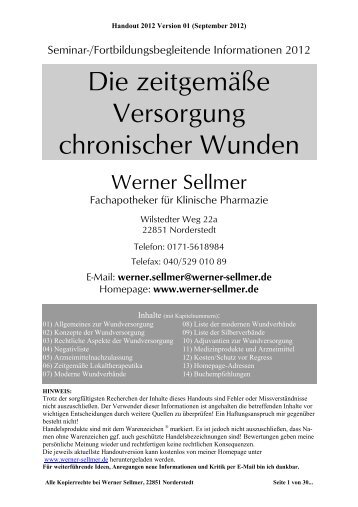 9) Tabelle silberhaltiger Wundverbände - Werner Sellmer