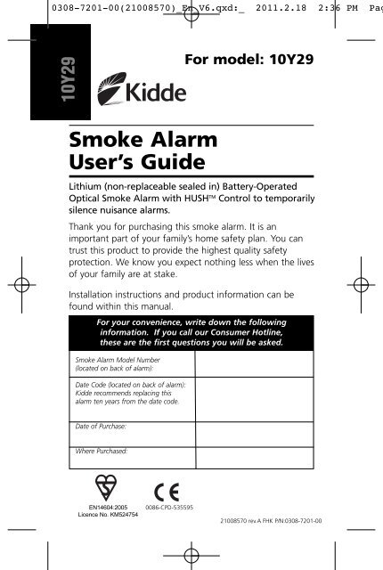 10Y29 manual - Kidde Fyrnetics