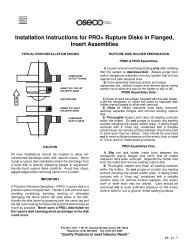 Installation Instructions for PRO+ Rupture Disks in Flanged ... - Oseco