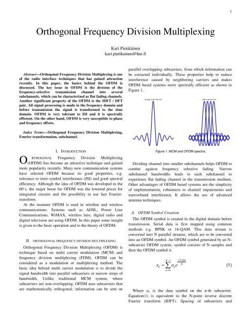 Orthogonal Frequency Division Multiplexing