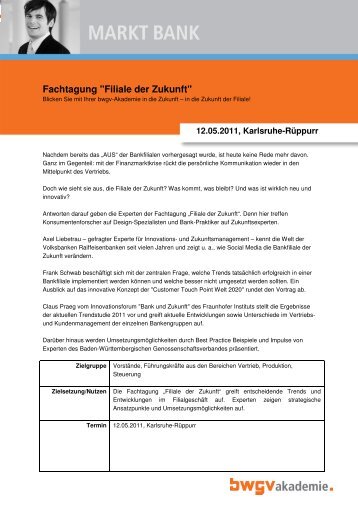 Fachtagung Filiale der Zukunft - BWGV-Akademie