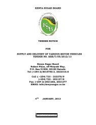 Tender Document - Kenya Sugar Board
