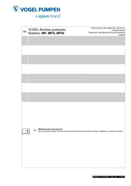 MP-spanish 771074014 Rev04 - Xylem Water Solutions Austria