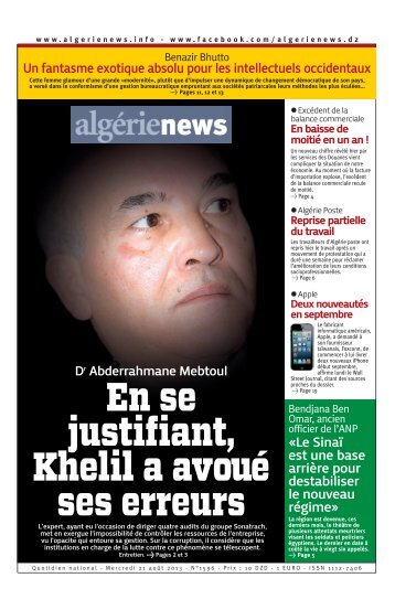 Fr-21-08-2013 - Algérie news quotidien national d'information
