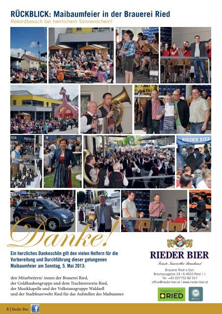 Kundenmagazin Rieder Bier