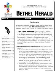 August 2012 - Bethel Evangelical Lutheran Church