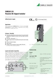 SINEAX 2I1 Passive DC Signal Isolator - Camille Bauer AG