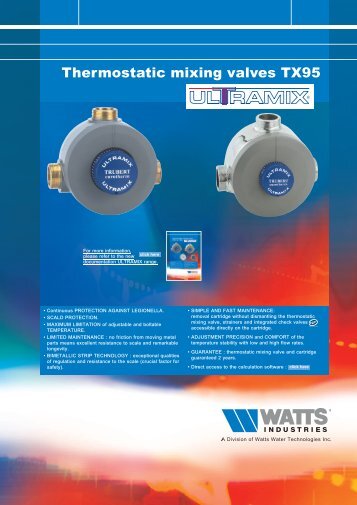 Thermostatic mixing valves TX95 - Watts Industries