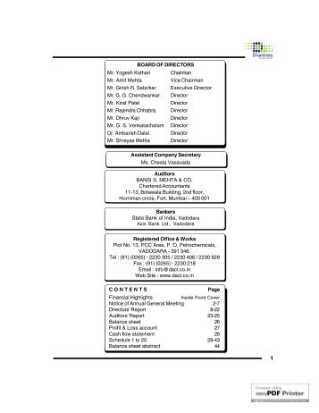 2010-11 - Diamines And Chemicals Limited