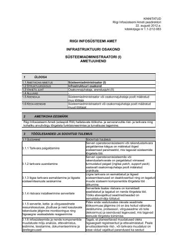 ametijuhend - Riigi InfosÃ¼steemi Amet