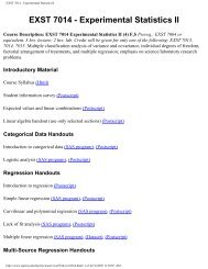 EXST 7014 - Experimental Statistics II