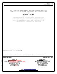 trans mountain pipeline (puget sound) llc local tariff - Kinder Morgan