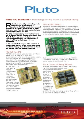 Pluto I/O modules - interfacing for the Pluto 5 product family ... - Heber