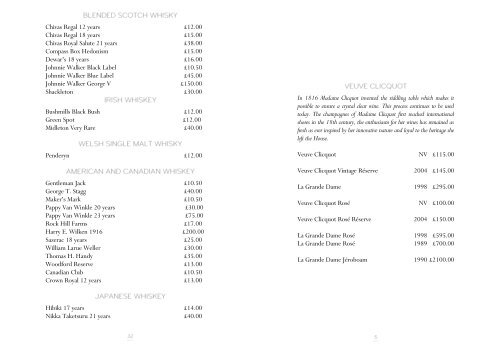 View Claridge's Bar sample menu