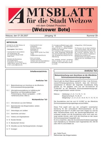 MTSBLATT für die Stadt Welzow