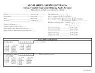 SCORE SHEETâEXPANDED VERSION Infant/Toddler Environment