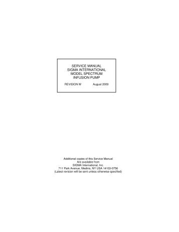 service manual sigma international model spectrum ... - Static Content