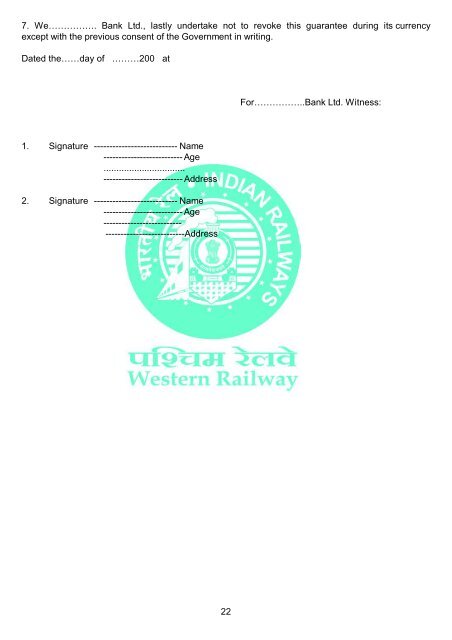 Conditions - Western Railway