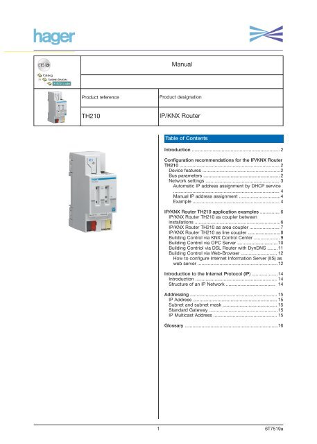 TH210 Manual IP/KNX Router