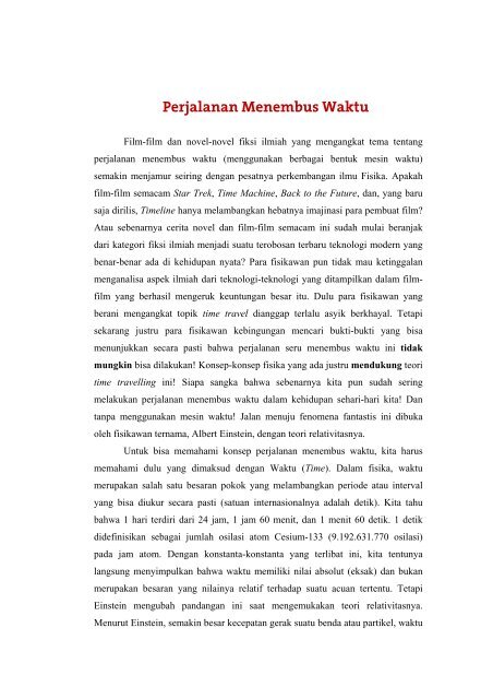 Perjalanan Menembus Waktu (Pdf) - Yohanes Surya.com