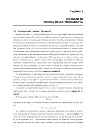 Capitolo I RICHIAMI DI TEORIA DELLA PROBABILITÀ
