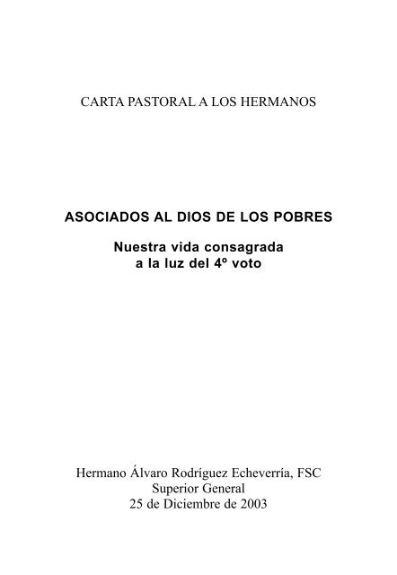 Asociados con el Dios de los Pobres - Hermanos de las Escuelas ...