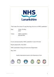 Lung Oncology Stakeholder Report - NHS Lanarkshire