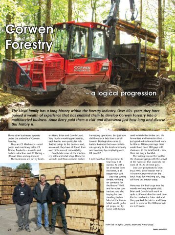 Corwen Forestry - logical progression - Forestry Journal