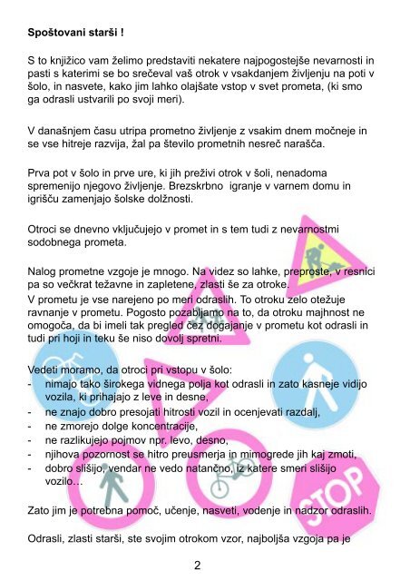 PrvoÅ¡olÄek v prometu - Osnovna Å¡ola Franceta PreÅ¡erna Kranj