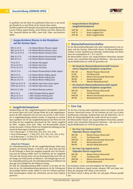 turniere - Erste Westernreiter Union Deutschland  e.V.