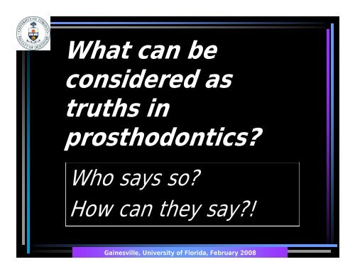 Evidence based Evidence-based prosthodontics - Asbjorn Jokstad ...