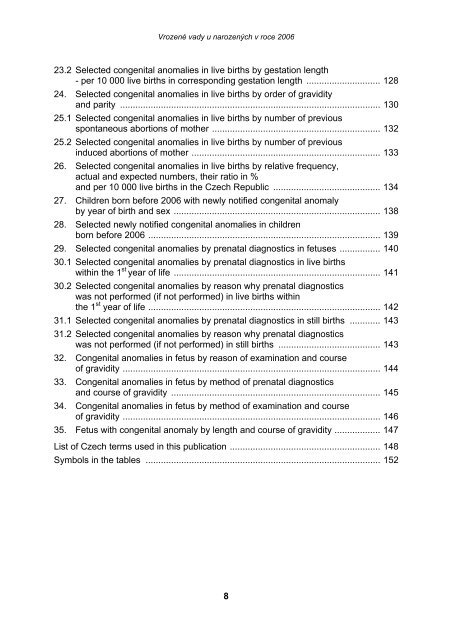 VrozenÃ© vady u narozenÃ½ch v roce 2006 - ÃZIS ÄR